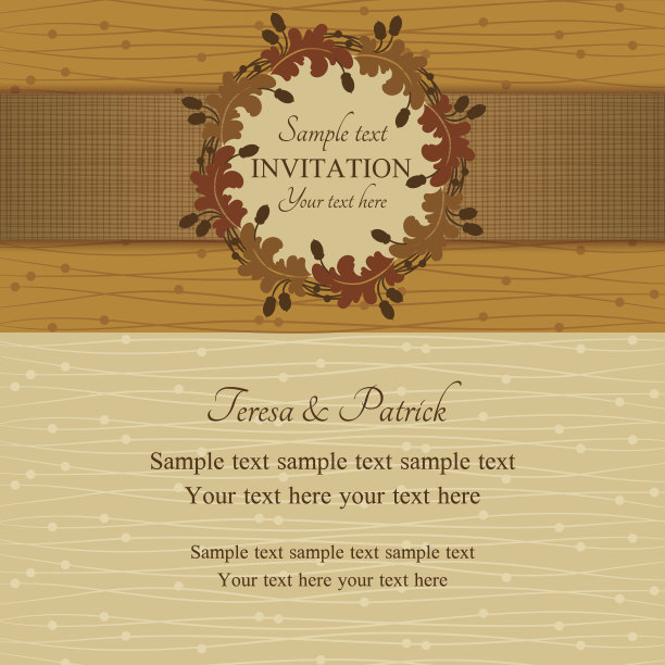 秋季或夏季邀请，棕色和米色图片下载