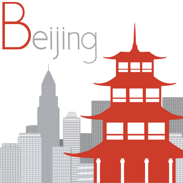 宝塔上的城市背景，矢量插图图片下载