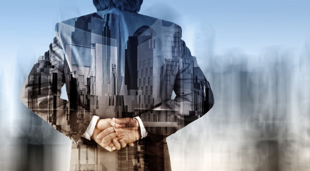 商人双重曝光图片下载