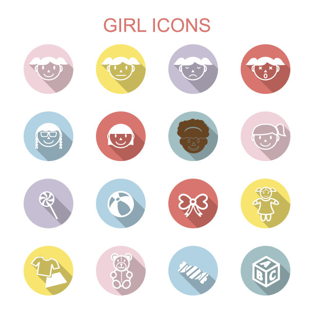 女孩长阴影图标图片下载