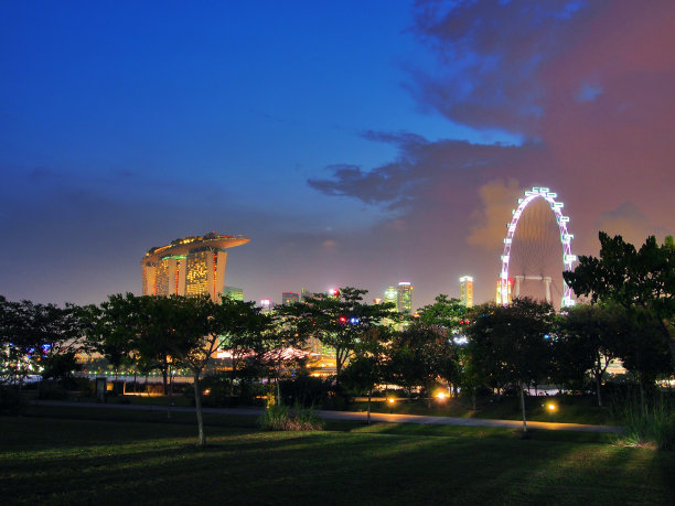 新加坡的夜晚天空图片下载