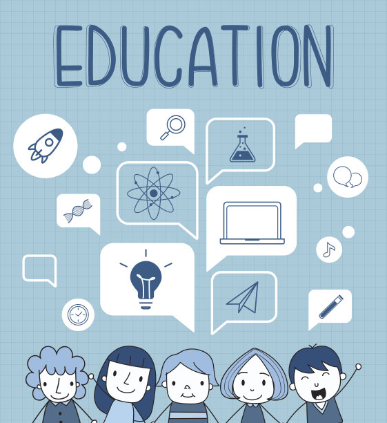 孩子在语音泡泡上有一个教育图标图片下载