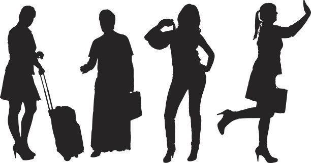 矢量剪影的女人。图片下载