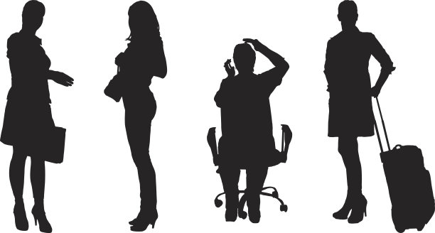 矢量剪影的女人。图片下载