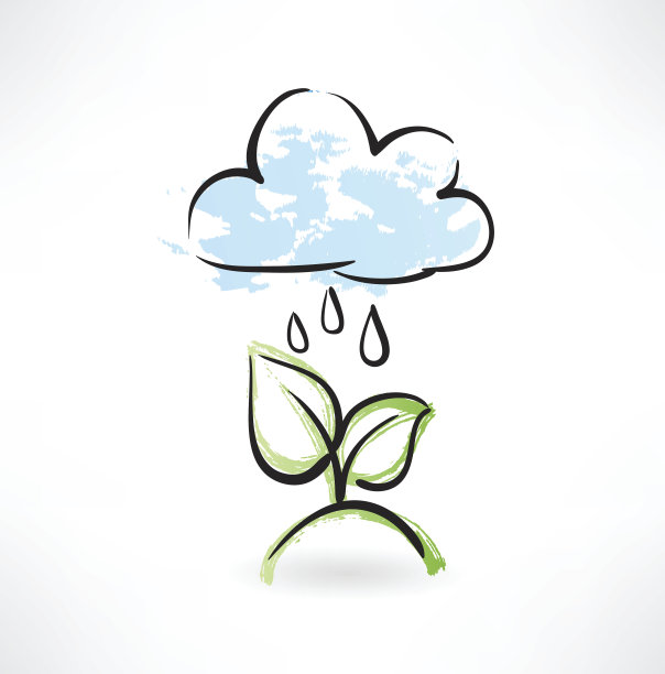 雨和树叶的垃圾图标图片下载