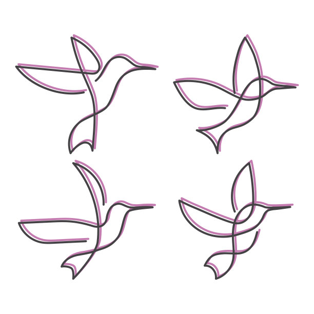 连续线鸟一条线绘制矢量插图图片下载