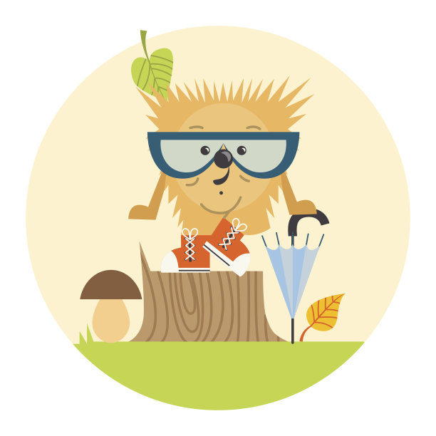 卡通刺猬，潮人风格图片下载