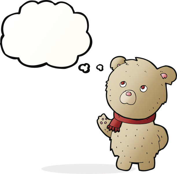 带有思想泡泡的卡通泰迪熊图片下载