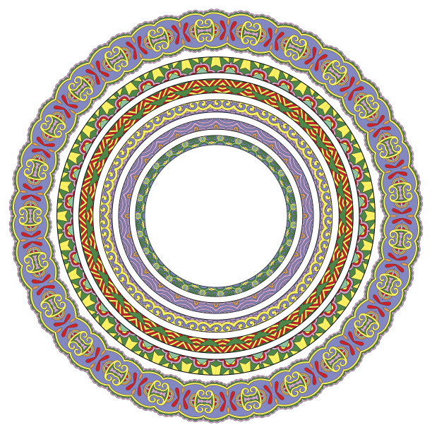 套圆形几何框架，圆形边框装饰图片下载