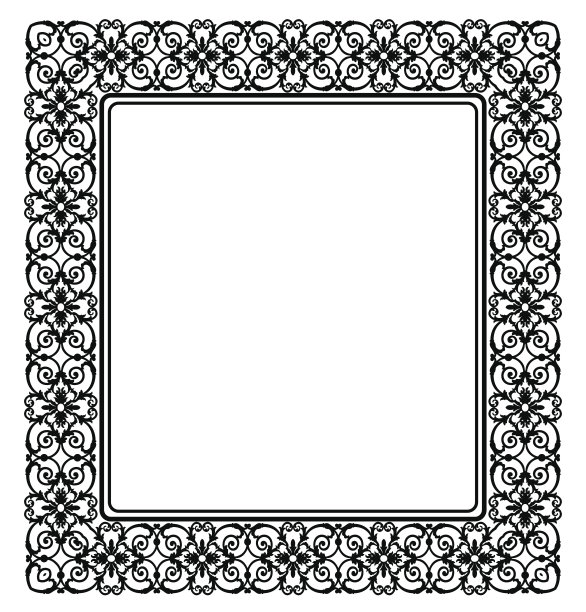 黑色透空式框架图片下载