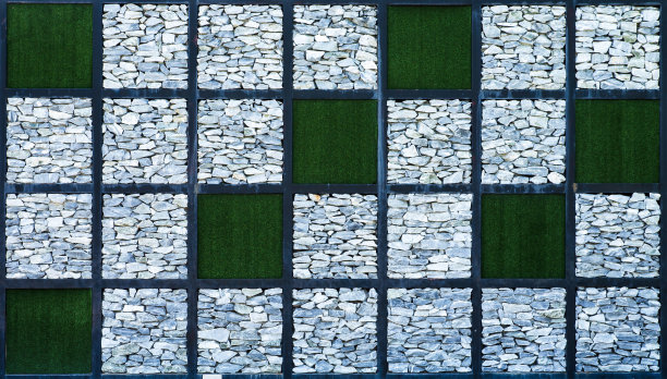 石墙和人造草图片下载