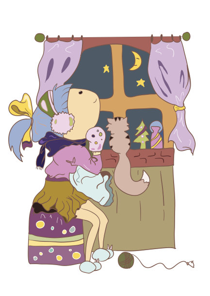 女孩在窗图片下载