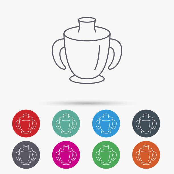 幼儿喷口杯图标。小杯的迹象。图片下载