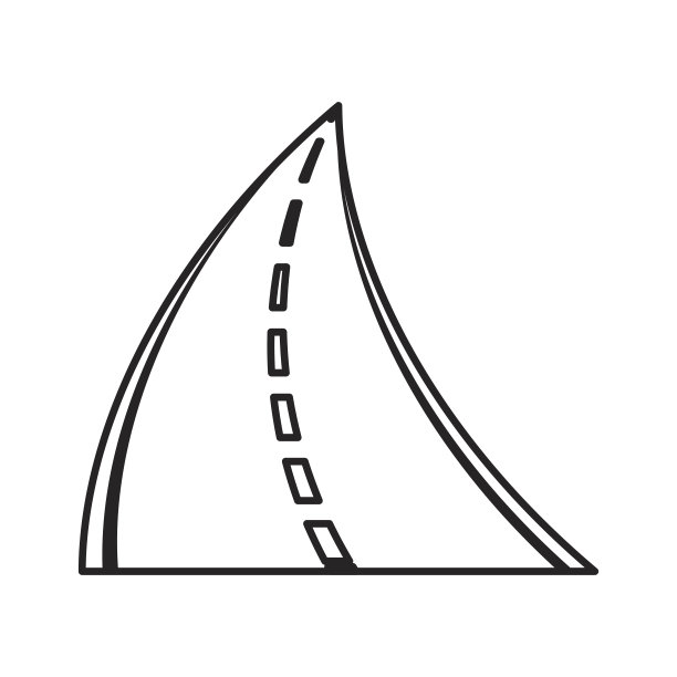 曲线道路孤立图标图片下载