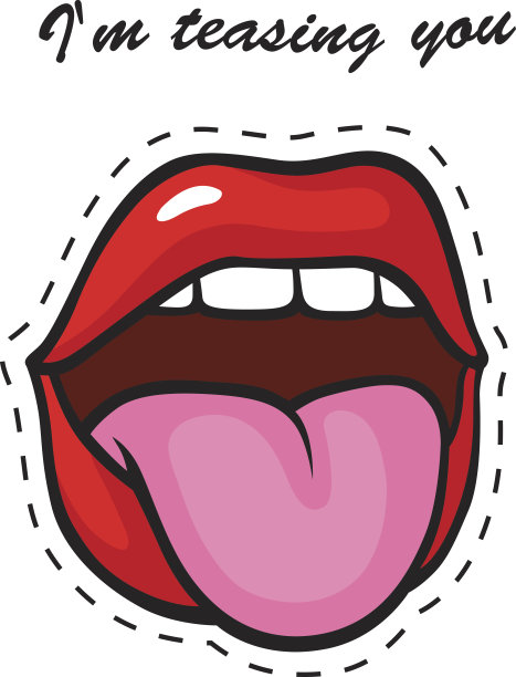 波普艺术风格的嘴唇贴纸图片下载