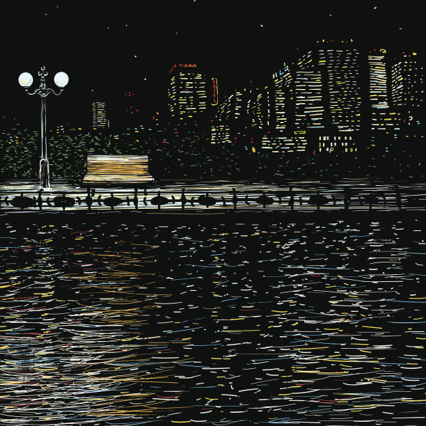 公园里的夜景图片下载