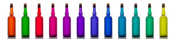 一套彩色玻璃瓶图片下载