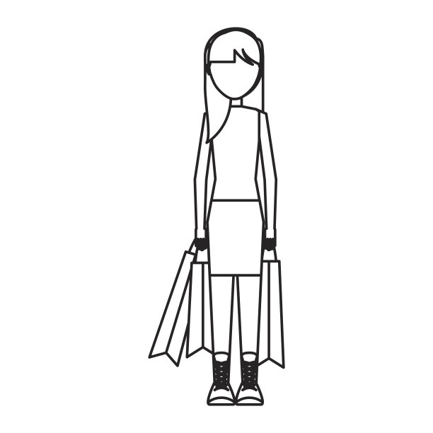 拿着购物袋的年轻女子图片下载