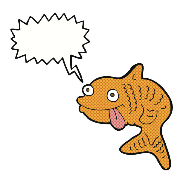 带有气泡的卡通鱼图片下载