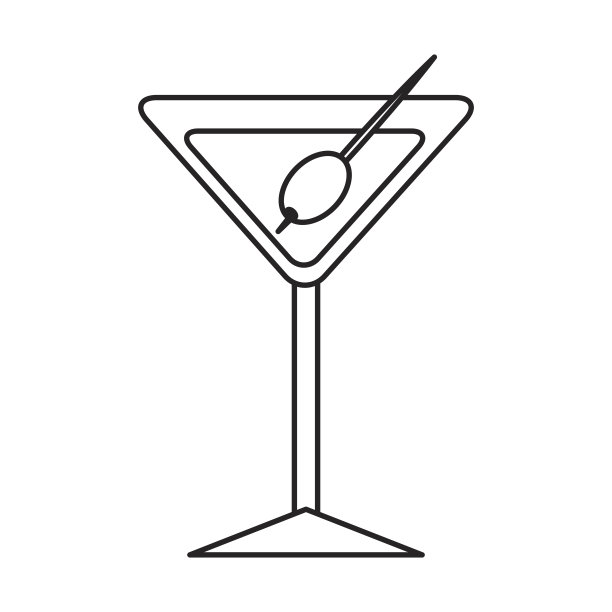 热带鸡尾酒孤立图标图片下载