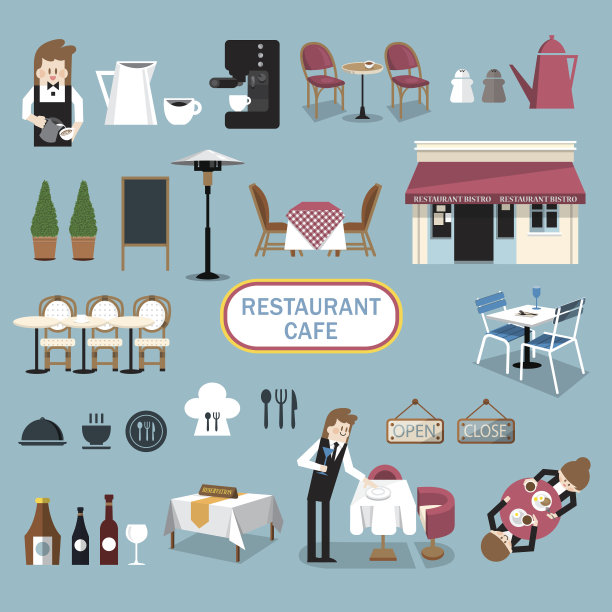 餐馆和咖啡馆图片下载