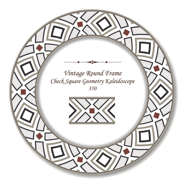 复古圆形复古框架350检查方形几何万花筒图片下载