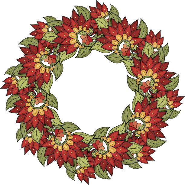 矢量彩色花背景图片下载