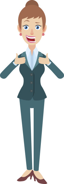 女商人竖起大拇指图片下载