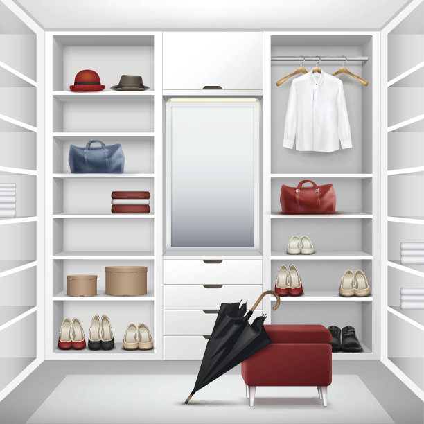 向量衣帽间衣柜素材图片