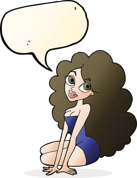 卡通美女与语音泡泡图片下载