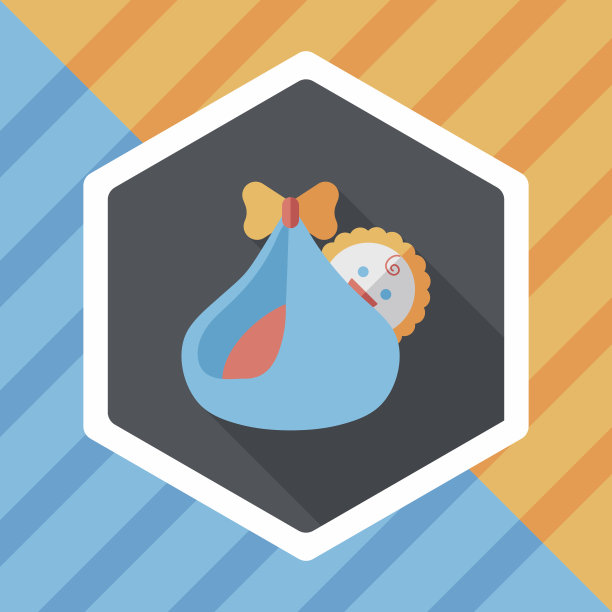 婴儿平板图标与长阴影，eps10图片下载