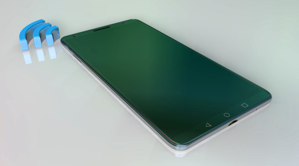 地板上有Wifi信号的智能手机图片下载