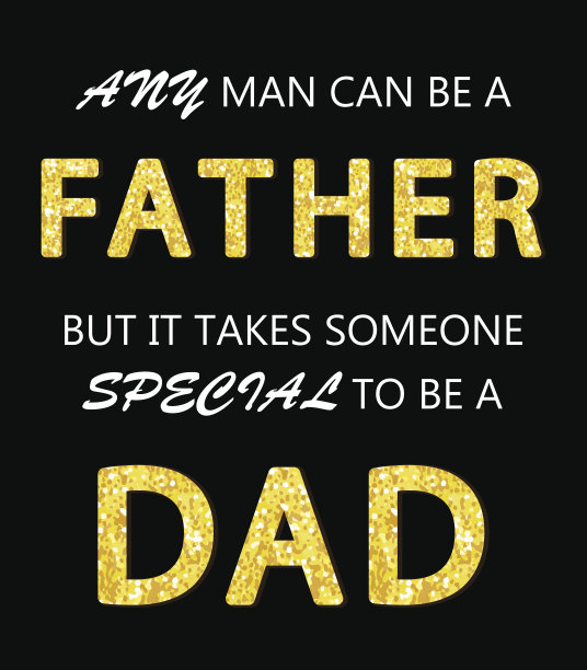 可爱的父亲节卡片，上面写着金光闪闪的字母图片下载