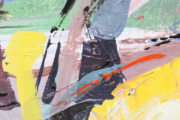 五彩缤纷的背景。纹理绘画。抽象艺术背景。丙烯酸在画布上。油漆的粗糙笔触素材图片