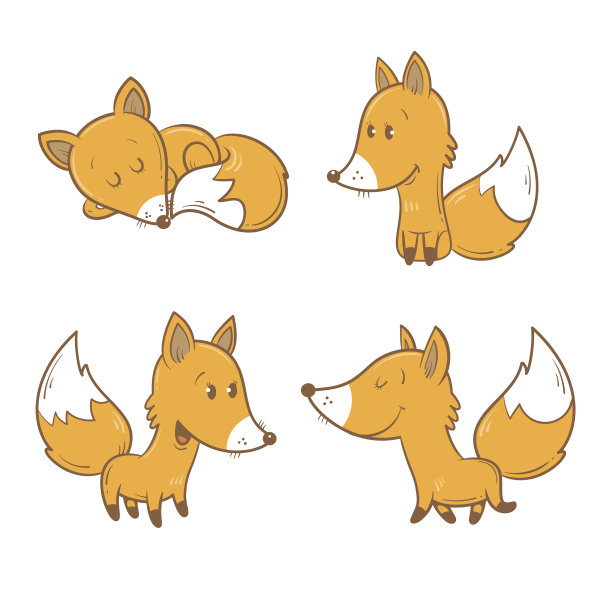 卡通狐狸。图片下载