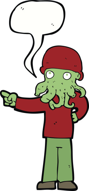 卡通外星人怪物人与语音泡泡图片下载