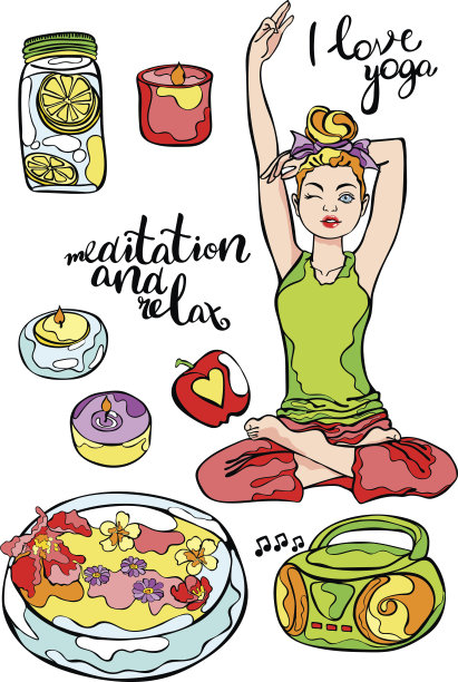 我爱瑜伽。年轻漂亮的女孩。图片下载