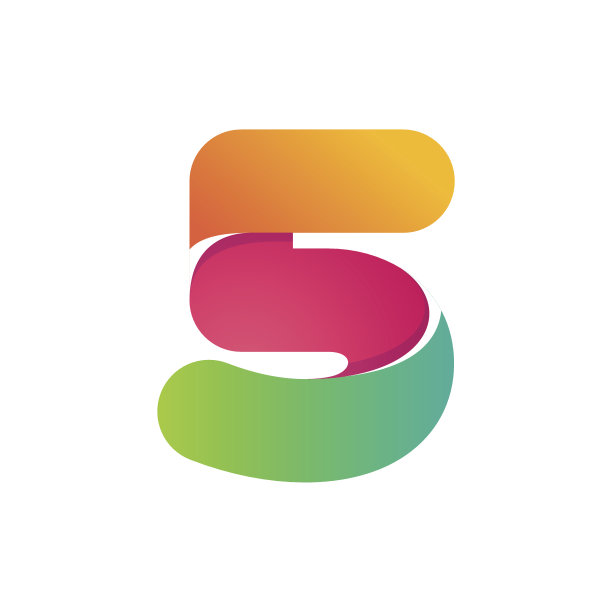 五号图标由彩色线条构成。图片下载