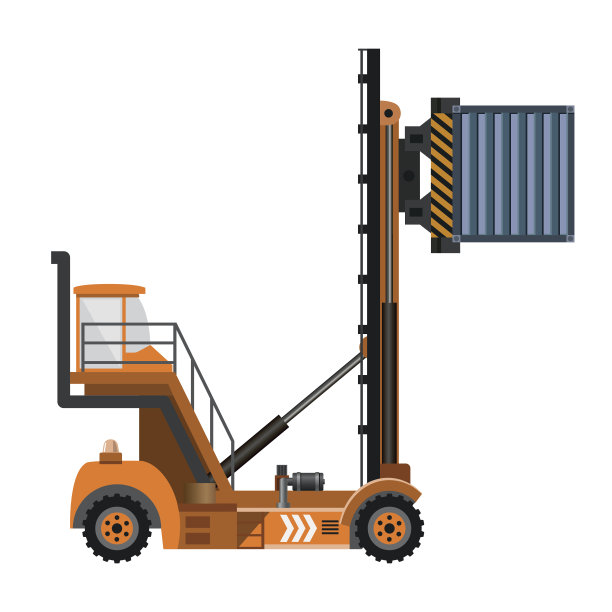 用集装箱到达堆垛机。图片下载