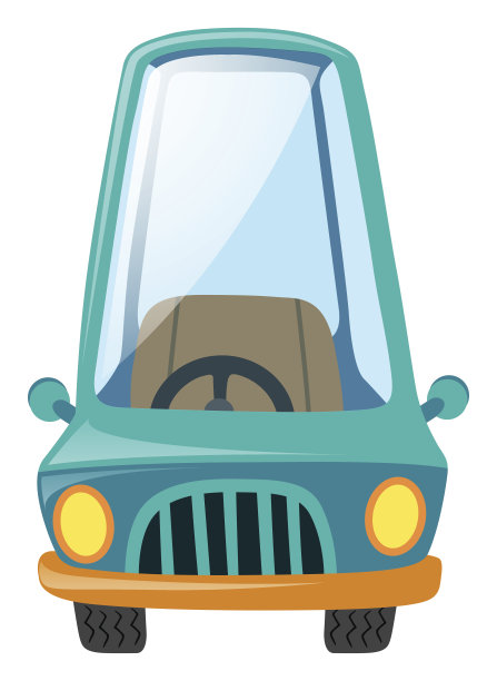 一辆白色背景的蓝色汽车图片下载