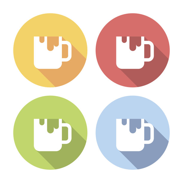 杯的甜饮料平面图标设置图片下载