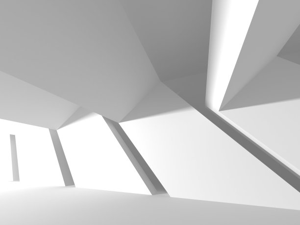 未来主义白色建筑设计背景图片下载