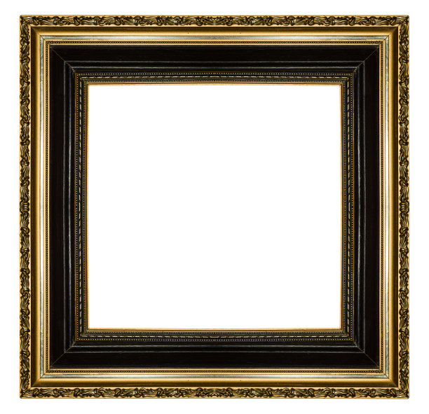 古董相框上白色孤立图片下载