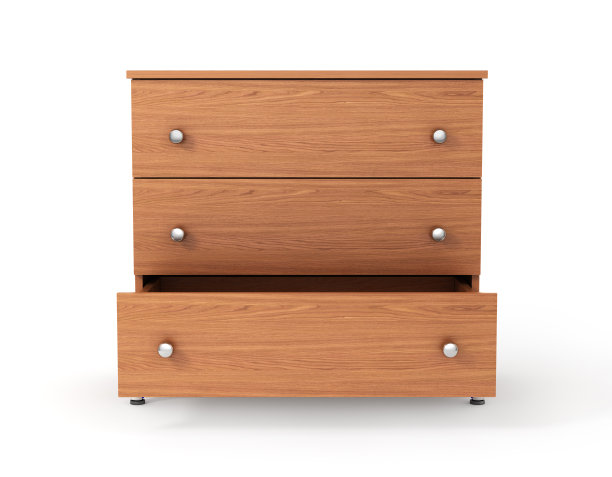 有打开抽屉的橱柜。三维演示图片下载