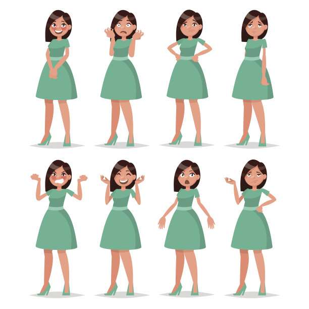 女孩穿着各式各样的连衣裙图片下载