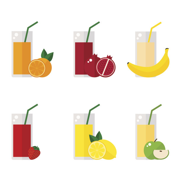 果汁图标上的白色背景。图片下载