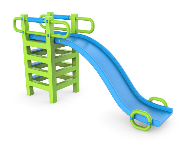 蓝色绿色的孩子滑3D图片下载