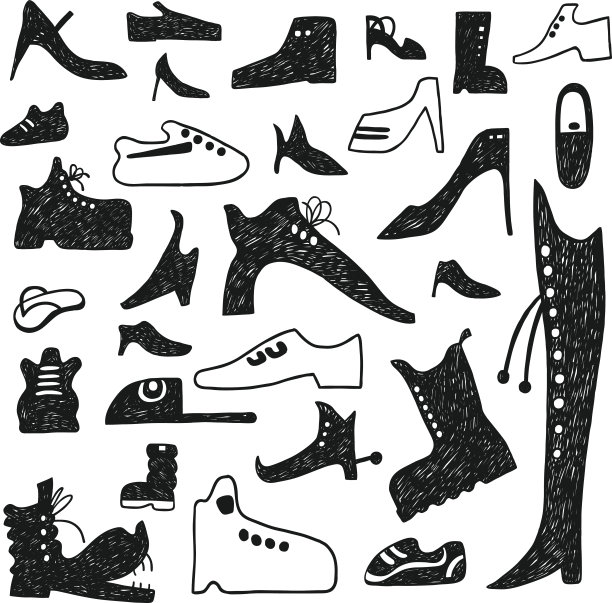 鞋子的涂鸦图片下载