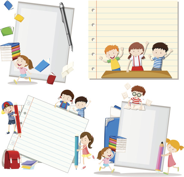 纸设计与孩子在学校图片下载