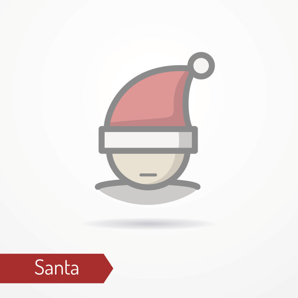 喜庆脸在新年帽子矢量图标图片下载